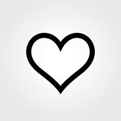 heart in the style of minimalist black line icon on a white background, clean and rounded edges сreated with Generative Ai - obrazy, fototapety, plakaty