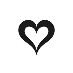 heart in the style of minimalist black line icon on a white background, clean and rounded edges сreated with Generative Ai