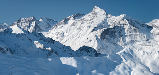 Blick von der Schwarzwand in die Hohen Tauern, Großes Wiesbachhorn, Rauriser Tal, Pinzgau, Salzburg, Österreich