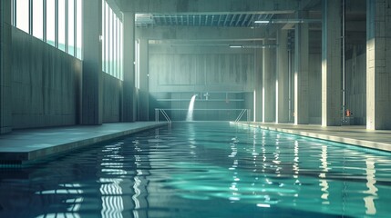 Sunlight dancing upon a water purification facility, rendering it ethereal - obrazy, fototapety, plakaty