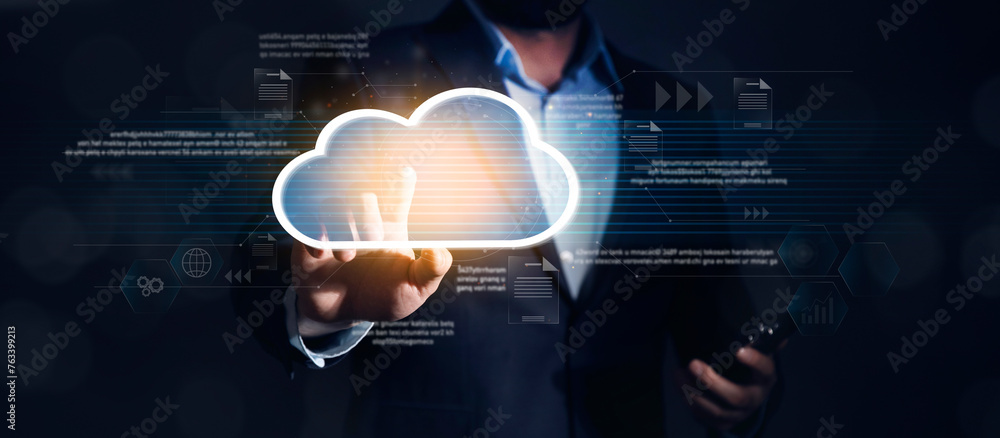 Poster cloud computing virtual screen cloud technology.