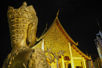 The northern Thai temple is surrounded with "Yipeng," or floating lanterns. 