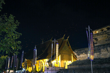 The northern Thai temple is surrounded with 