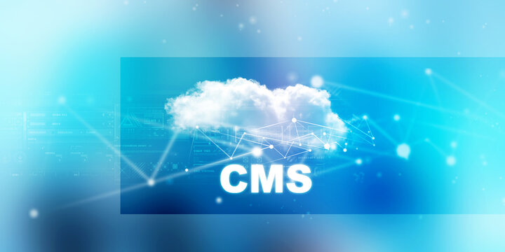 3d rendering cms cloud with folder