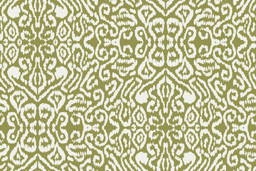 Geometric ethnic Ikat ornament pattern. Embroidery with retro style.