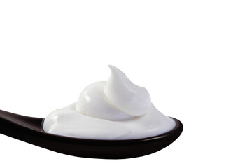 close up of skin care cosmetic beauty cream or lotion in spoon,cutout in transparent background,png...