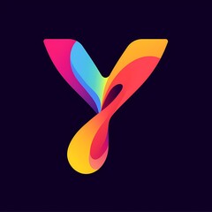 A visually appealing snapshot of a flat illustration vector logo for the letter 'Y,' featuring a delightful mix of vibrant hues.
