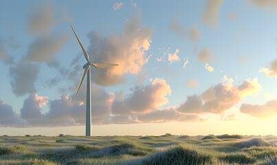 Obraz premium Wind turbines, wind power, new energy sources.