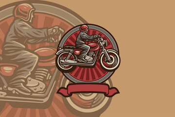 Retro or vintage biker logos depict nostalgia and classic style in the automotive world. Implying the spirit of adventure in a different era, this logo conveys a sense of elegance and timelessness
