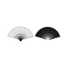 A simple hand holding a small fan, with wavy lines indicating airflow.

