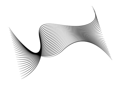 Malla ondulada en ondas negras sobre fondo blanco.