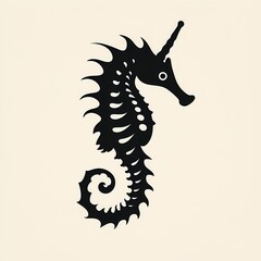 A striking, minimalist vector depiction of a seahorse, showcasing simplicity with HD camera-captured intricate details.