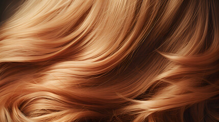 Luxurious wavy blonde hair of a woman, shine and vitality. Generative AI.