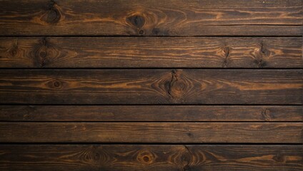 Seamless dark brown wooden planks with a natural wood grain pattern for design backdrop - obrazy, fototapety, plakaty