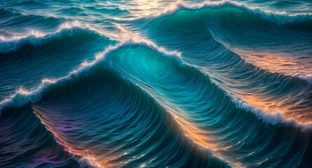 Abstract background with holographic waves