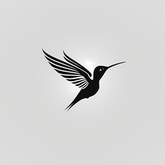 A striking, HD-captured vector logo of a hummingbird, achieving a perfect balance between simplicity and intricate details.