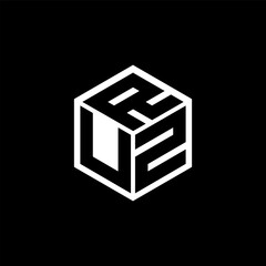 UZR letter logo design with black background in illustrator, cube logo, vector logo, modern alphabet font overlap style. calligraphy designs for logo, Poster, Invitation, etc.