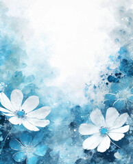 Fototapeta na wymiar Fondo de flores azules. Con textura