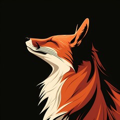 A sleek vector representation of a fox, capturing the cunning and freedom of this majestic creature. - obrazy, fototapety, plakaty