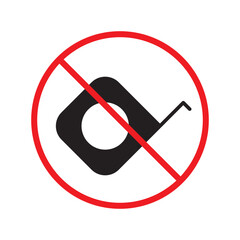 Forbidden ruler sign. Warning, caution, attention, restriction, label. Ruler icon. Ruler vector icon. Measure flat sign design  pictogram symbol. No scale icon UX UI icon