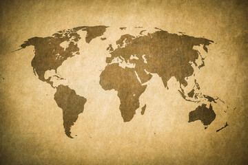 Old map of the world in grunge style. Perfect vintage background.. - 763412851