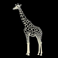 A sleek, minimalist vector portrayal of a giraffe, captured in HD with a perfect blend of simplicity and intricate details.