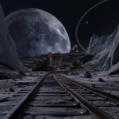 Illustration for the lunar railroad project