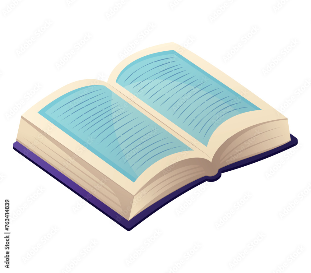Poster sticker image of a book. the image shows an interesting book with a colorful cartoon design that com