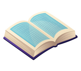 Sticker image of a book. The image shows an interesting book with a colorful cartoon design that combines creativity and functionality on a white background. Vector illustration.