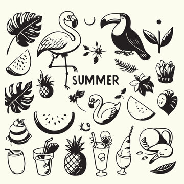 pattern with fruits, Summer vector