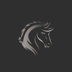 Obraz na płótnie Canvas A sleek and modern flat vector logo of a majestic horse, conveying strength and grace in a minimalist design.