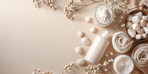 White Blank Cosmetic Mockup with natural theme background