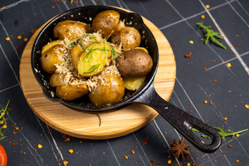 Gnocchi with tomato sauce and grated Parmesan cheese.