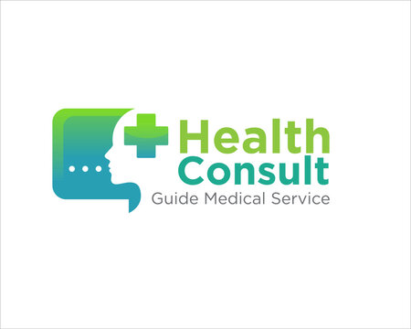 health consult logo for medical service online and talk or massage