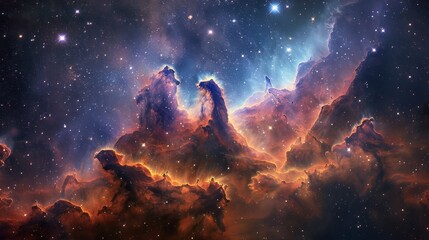 Obraz na płótnie Canvas Mystical Star Nebula Background A mystical and vibrant star nebula