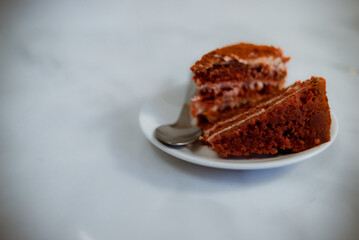 chocolate cake and coffee