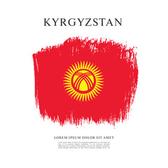 Flag of Kyrgyzstan vector illustration