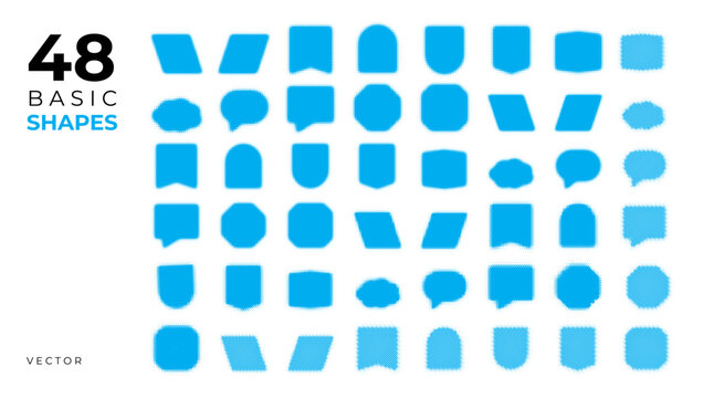 Set of basic shapes blue element vector illustration