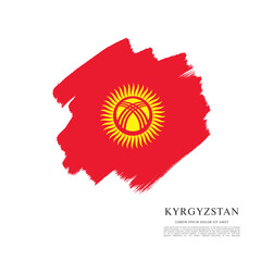 Flag of Kyrgyzstan vector illustration