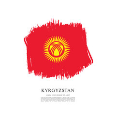 Flag of Kyrgyzstan vector illustration