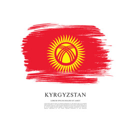 Flag of Kyrgyzstan vector illustration