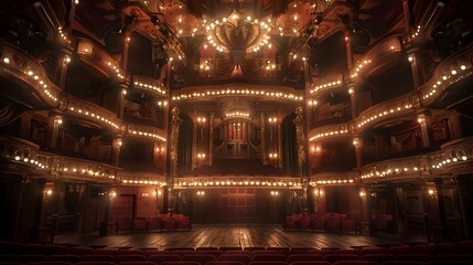 Fototapeta premium Enchanting Theater Lights Await the Next Mesmerizing Performance