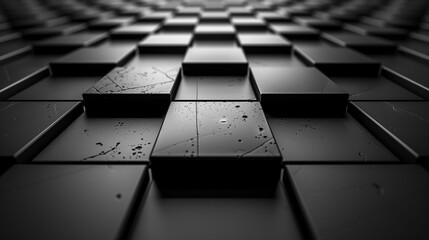 Dark black Geometric grid background Modern dark abstract texture.