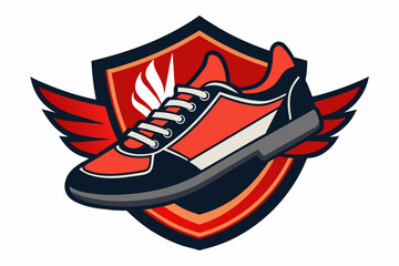 Sports trainers logo vector art illustration