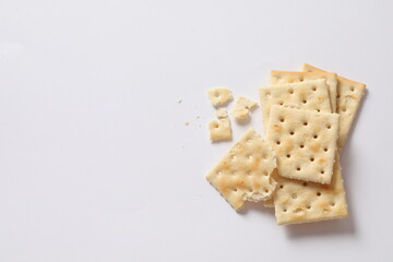 Crackers on a white background