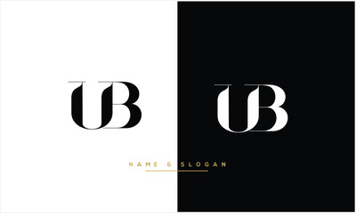 UB, BU, U, B, Abstract Letters Logo monogram