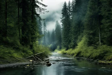 Foto op Plexiglas anti-reflex Remote forest wilderness captured in its untouched beauty © KerXing