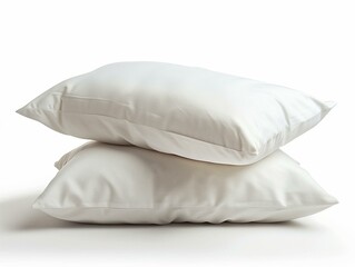 Fototapeta na wymiar Luxurious White Pillows Stacked for Elegant Home Decor on Isolated Background