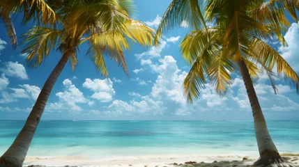 Foto op Canvas Tropical Palms on Mexican Beach © PatternHousePk