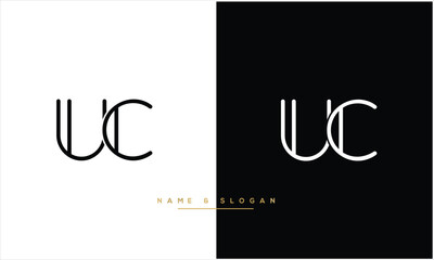 UC, CU, U, C, Abstract Letters Logo Monogram